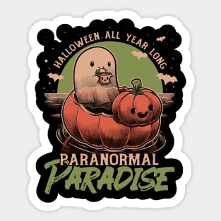 Halloween Paradise Cute Ghost - Vacation Funny Sticker